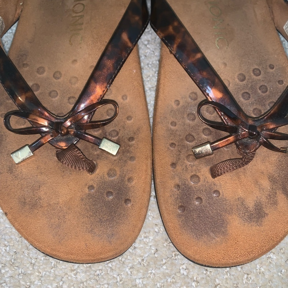 Vionic Bella Tortoise Brown Flip Flop Sandals Siz… - image 3